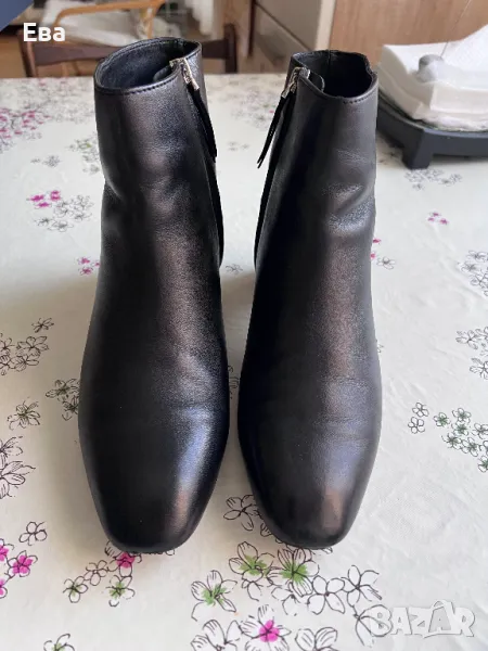 Дамски боти Massimo Dutti от естествена кожа, с ток, размер 39, снимка 1