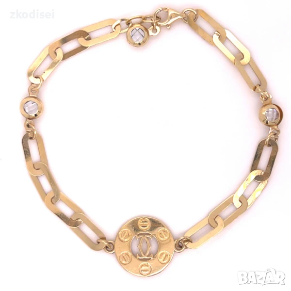 Златна дамска гривна 4,90гр. 19,4см. 14кр. проба:585 модел:66791-1, снимка 1