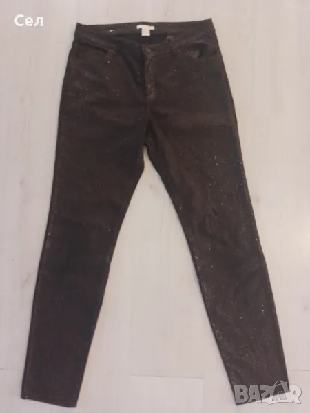 Черни блестящи дънки H&M ,M, снимка 1