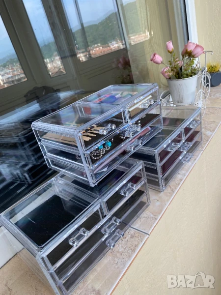 3 броя органайзери с чекмеджета прозрачни , снимка 1