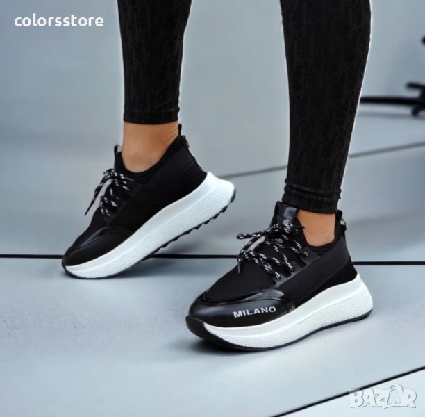 Кецове на платформа - черни с бяло ходило - F-122, снимка 1