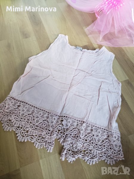 Светло розов топ с дантела, снимка 1