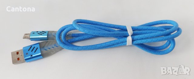 Micro USB Data кабел, RGB светещ, универсален 
