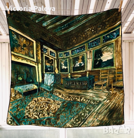 Винтидж шал- картина колекционерска находка, снимка 2 - Шалове - 51755973