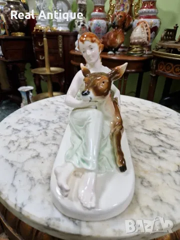 Стара уникална антикварна порцеланова фигура статуетка композиция , снимка 2 - Антикварни и старинни предмети - 50153780