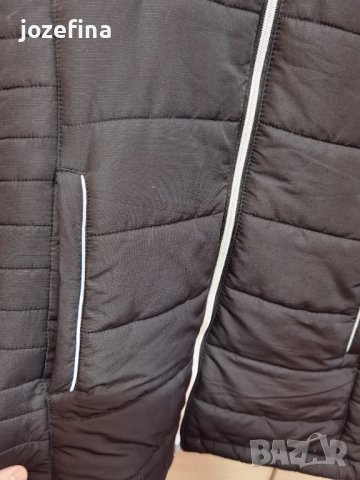 Зимно яке унисекс с качулка черно със светлоотразителни лентички, снимка 3 - Якета - 43329488