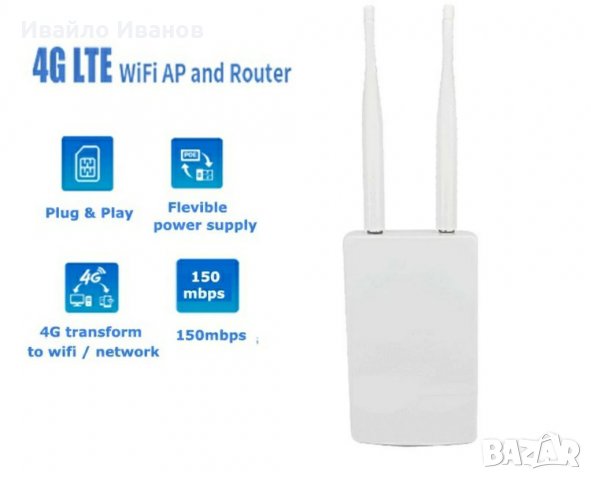 4G SIM TO WIFI CPE ROUTER IP67, снимка 1 - Рутери - 32608909