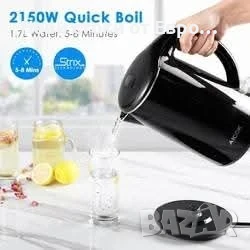 Електрическа кана AICOK с мощност 2150 W и обем 1,7 л с безопасно покритие COOL, снимка 4 - Кани - 50820416