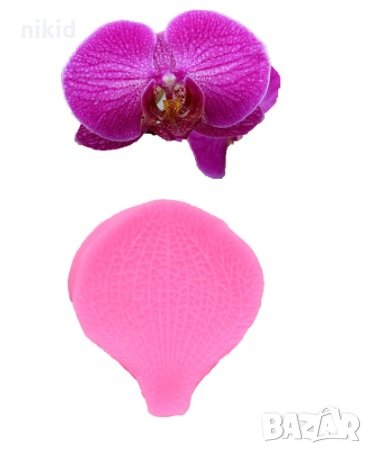 Фалаенопсис Орхидея листо 3D силиконов вейнър вайнър молд 2 части украса декор фондан шоколад торта, снимка 4 - Форми - 17358110