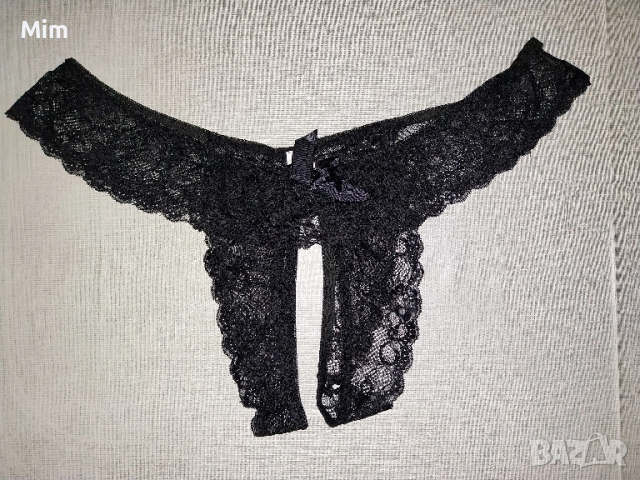 5XL Черна дантелена отворена полупрашка за едра дама, снимка 2 - Бельо - 51886445