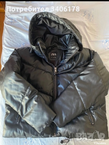 Зимно кожено яке Зара , снимка 4 - Якета - 52122640