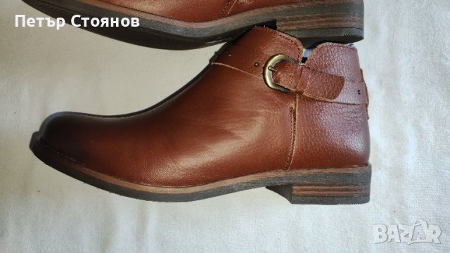 Здрави и удобни дамски боти от естествена кожа Clarks №42, снимка 6 - Дамски боти - 44049001