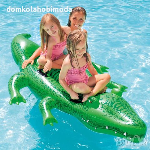 Надуваем Крокодил Intex,4 дръжки.203x114 см/ до 80 кг 