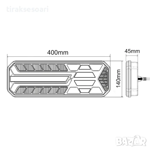 2 Броя LED Стопове T459 с Неонова Светлина и Динамичен Мигач, 5 Светлини, 12/24V, снимка 2 - Аксесоари и консумативи - 50899038