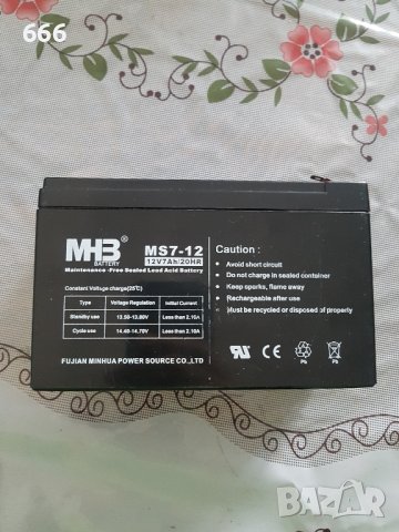 акумулатор 12 v 7ah, снимка 2 - Друга електроника - 43056965