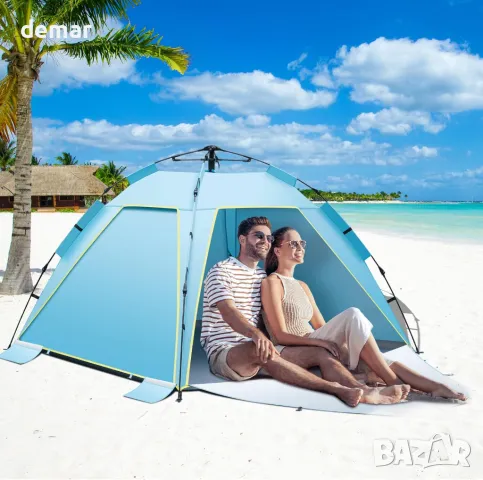 Автоматична плажна палатка с незабавно разгъване за 3-4 души, снимка 6 - Палатки - 50018777