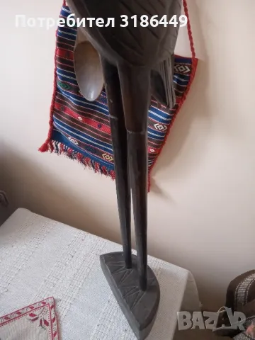 дървена статуетка фламинго, снимка 4 - Статуетки - 48664270