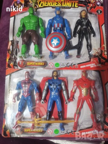 2 вида 3 бр Avengers Отмъстителите Хълк Капитан Америка Спайдърмен Тор  пластмасови фигурки играчки в Фигурки в гр. Ямбол - ID33703935 — Bazar.bg