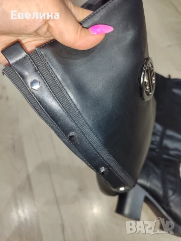 Дамски ботуши на висок ток, черни Tendenz, номер 40, снимка 4 - Дамски ботуши - 50554418