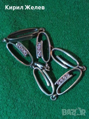 СРЕБЪРНА СКЪПОЦЕННА АРТ ГРИВНА СРЕБРО 925 с ИНКРУСТИРАНИ ФАСЕТИРАНИ РОЗОВИ КАМЪЧЕТА КРИСТАЛ 28733, снимка 2 - Гривни - 37268961