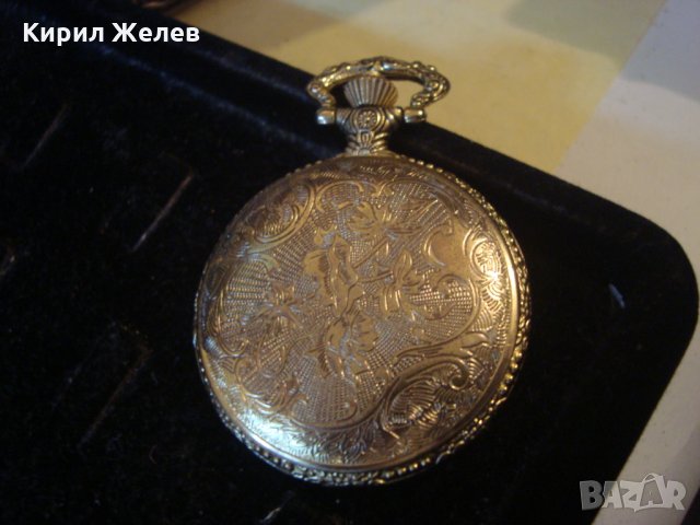 ВИНТИДЖ КВАРЦОВ ДЖОБЕН ЧАСОВНИК с ОРНАМЕНТИРАН КАПАК - ПОСЕЙДОН ПОЗЛАТЕН 22067, снимка 9 - Джобни - 32904992