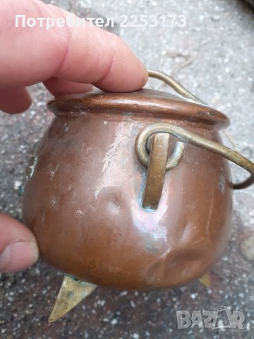 Малък меден съд с бронзова дръжка, снимка 2 - Декорация за дома - 39857608
