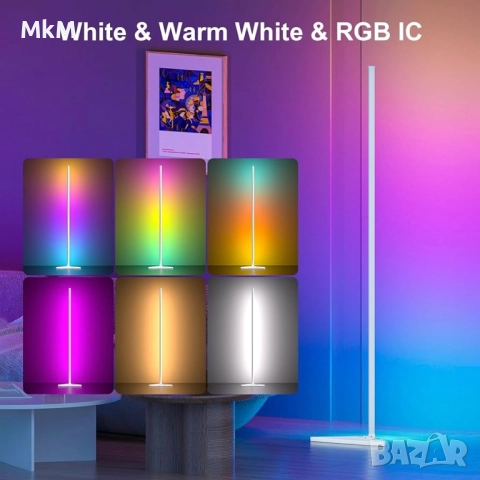 Две LED ъглови лампи с приложение и дистанционно, синхрон с музика, снимка 15 - Лед осветление - 52449292