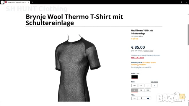 BRYNJE of NORWAY 80% Merino Wool Thermo T-Shirt размер 52 / L термо тениска 80% Мерино Вълна - 1124, снимка 2 - Тениски - 50128464