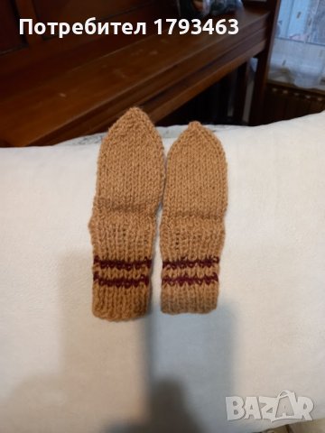 Ръчно плетени бебешки чорапи от вълна, ходило 10 см., снимка 2 - Бебешки чорапи - 39830950