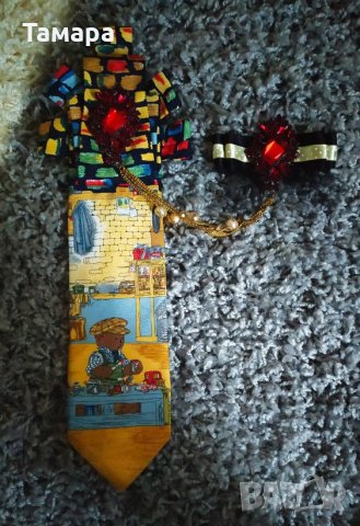 Уникална вратовръзка,брошка, снимка 2 - Колиета, медальони, синджири - 26979698