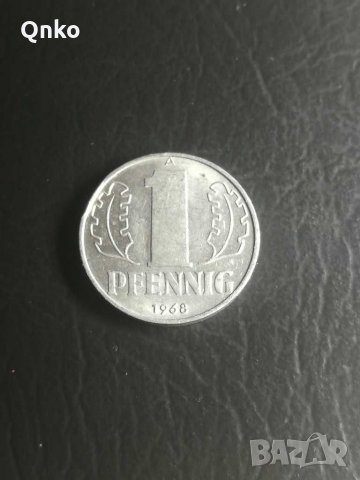 Германска Демократична Република, 1 пфениг 1968 A, ГДР, Германия, Germany, GDR, DDR, Deutschland , снимка 1