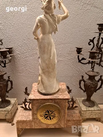 френски каминен мраморен часовник , снимка 10 - Антикварни и старинни предмети - 49511637