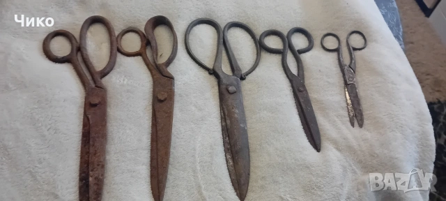 5бр старинни ковани ножици