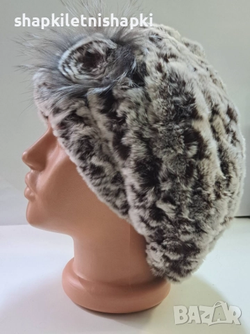 Дамска шапка лукс,барета Чинчила - 113, снимка 3 - Шапки - 52224748