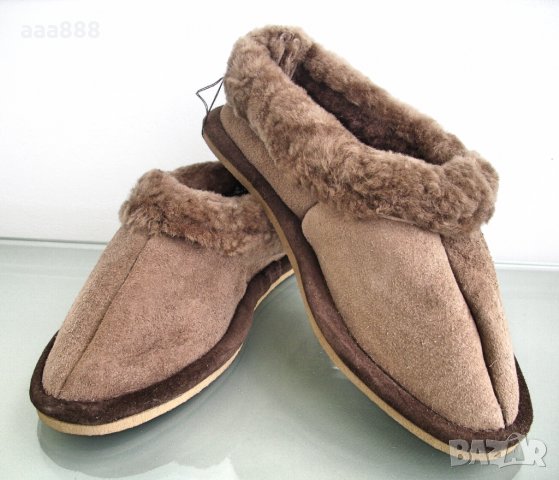 Дамски домашни обувки пантофи топлинки естествена кожа, снимка 1 - Пантофи - 32923847