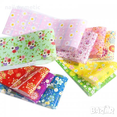 10 цвята комплект фолио за маникюр, снимка 5 - Продукти за маникюр - 28448595