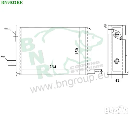 Радиатор парно BNR за RENAULT,NISSAN BN9032, снимка 5 - Части - 14470269