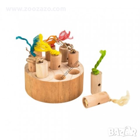 Дървена играчка за голям Папагал 12,5 x 12,5 x 5 см. -  13902, снимка 1 - За птици - 34753642