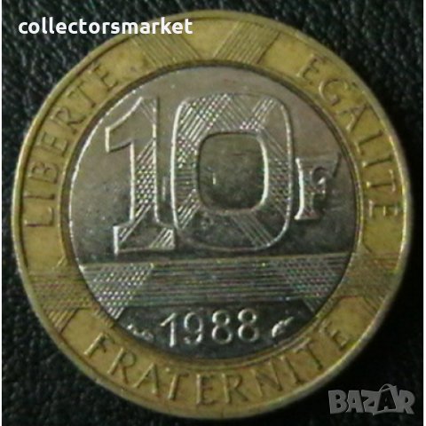 10 франка 1988, Франция, снимка 1 - Нумизматика и бонистика - 28433301
