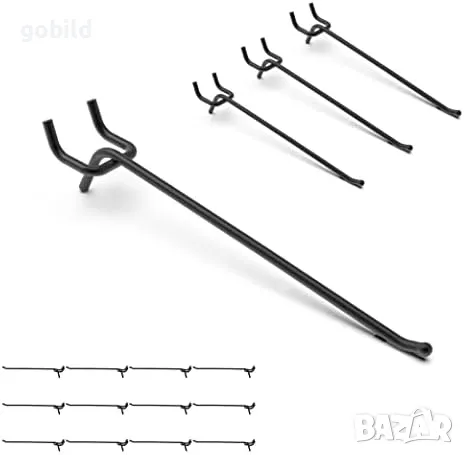 Кука единична за перфо гръб, шиш за окачване, отвор 2,5mm / 18, 20 и 26 см