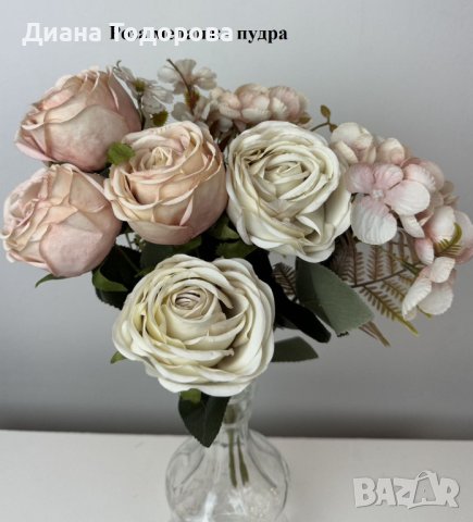 Изкуствени цветя роза – коприна, снимка 1 - Изкуствени цветя - 36558258