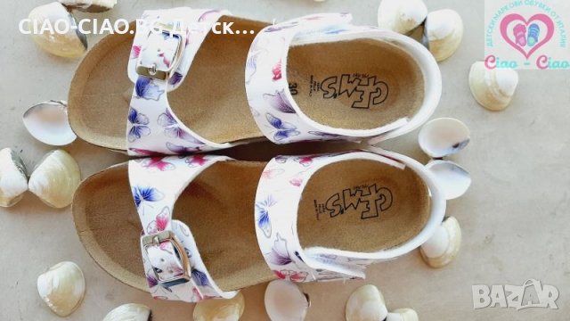 №30-№35, Сандали за момиче GEM'S бели с розови и лилави пеперуди, снимка 4 - Детски сандали и чехли - 33311653