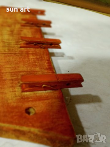 АРТ- закачалка жълтооранжева с щипки, снимка 2 - Закачалки - 36766924