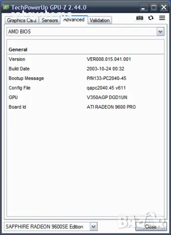 Видео карта ATi Radeon Sapphire 9600SE Edition 128MB DDR 64bit AGP, снимка 11 - Видеокарти - 47968542