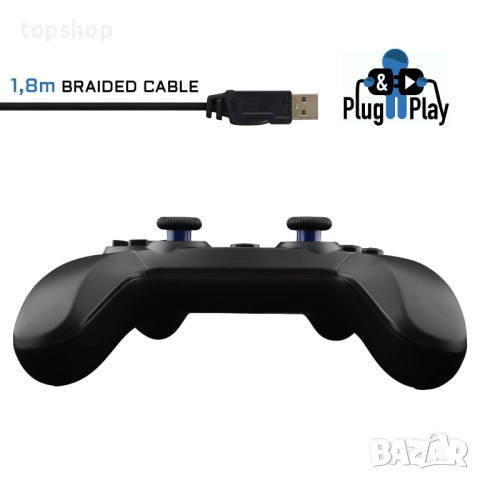 Нов джойстик, геймърски контролер с кабел THE G-LAB K-Pad Thorium, PC, PS3, USB, Черен  , снимка 3 - Аксесоари - 52618037