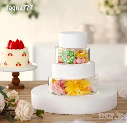 Прозрачни ефектни  поставки за торта, снимка 1