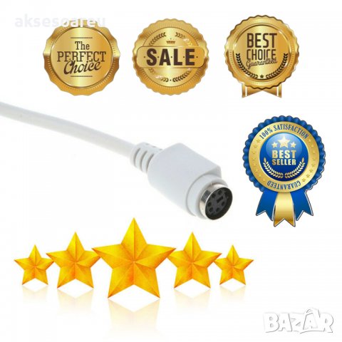 Удължител кабел разклонител PS / 2 за клавиатура мишка букса мъжка към женска 6 пинов преходник за к, снимка 11 - Други - 38404751