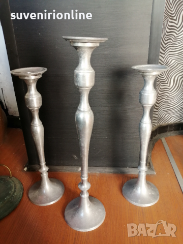 Тройка старинни свещници , снимка 2 - Декорация за дома - 36531079