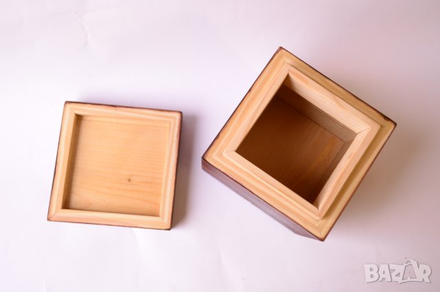 Дървена кутия с капак, снимка 3 - Други - 43672788