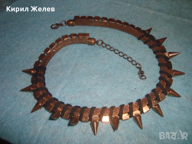 ИСКРЯЩО ПОЗЛАТЕНО КРИСТАЛНО РОКАДЖИЙСКО АРТ ХЕВИ-МЕТЪЛ КОЛИЕ ОГЪРЛИЦА 27022, снимка 11 - Колиета, медальони, синджири - 35132629